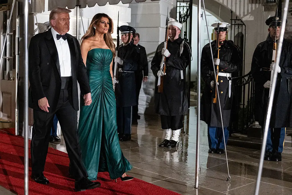 Melania Trump paid tribute to the Saudi prince with her outfit choice (Bloomberg/Getty Images)