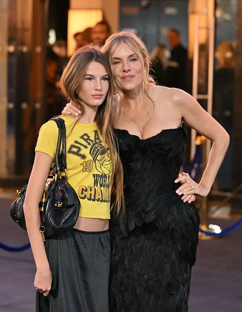 Sienna Miller and her daughter Marlowe at the London premiere for her new series, War (Nicky J Sims / Stringer / Getty Images)