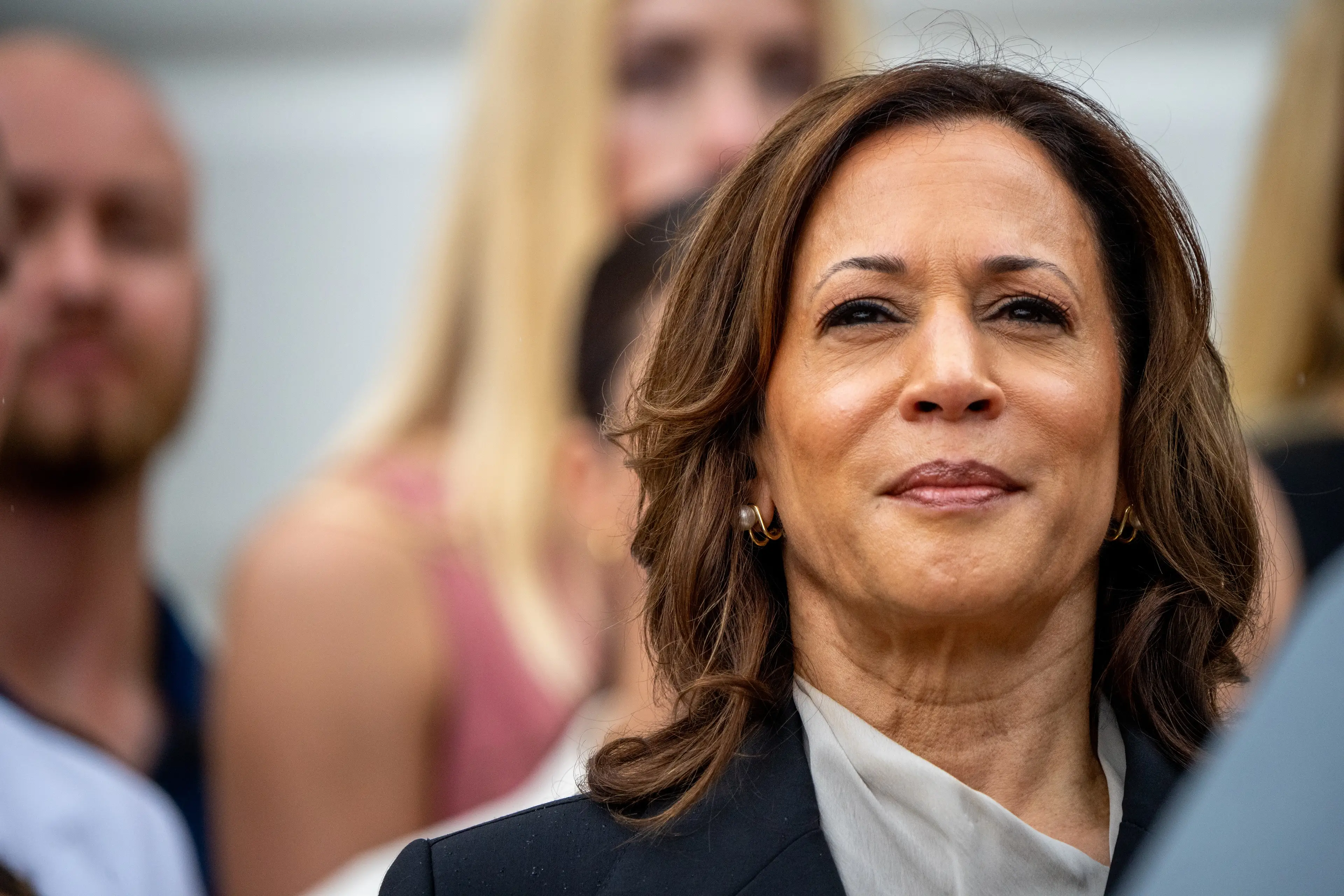 Kamala said she much prefers wired headphones despite being 'teased' for it (Andrew Harnik/Getty Images)