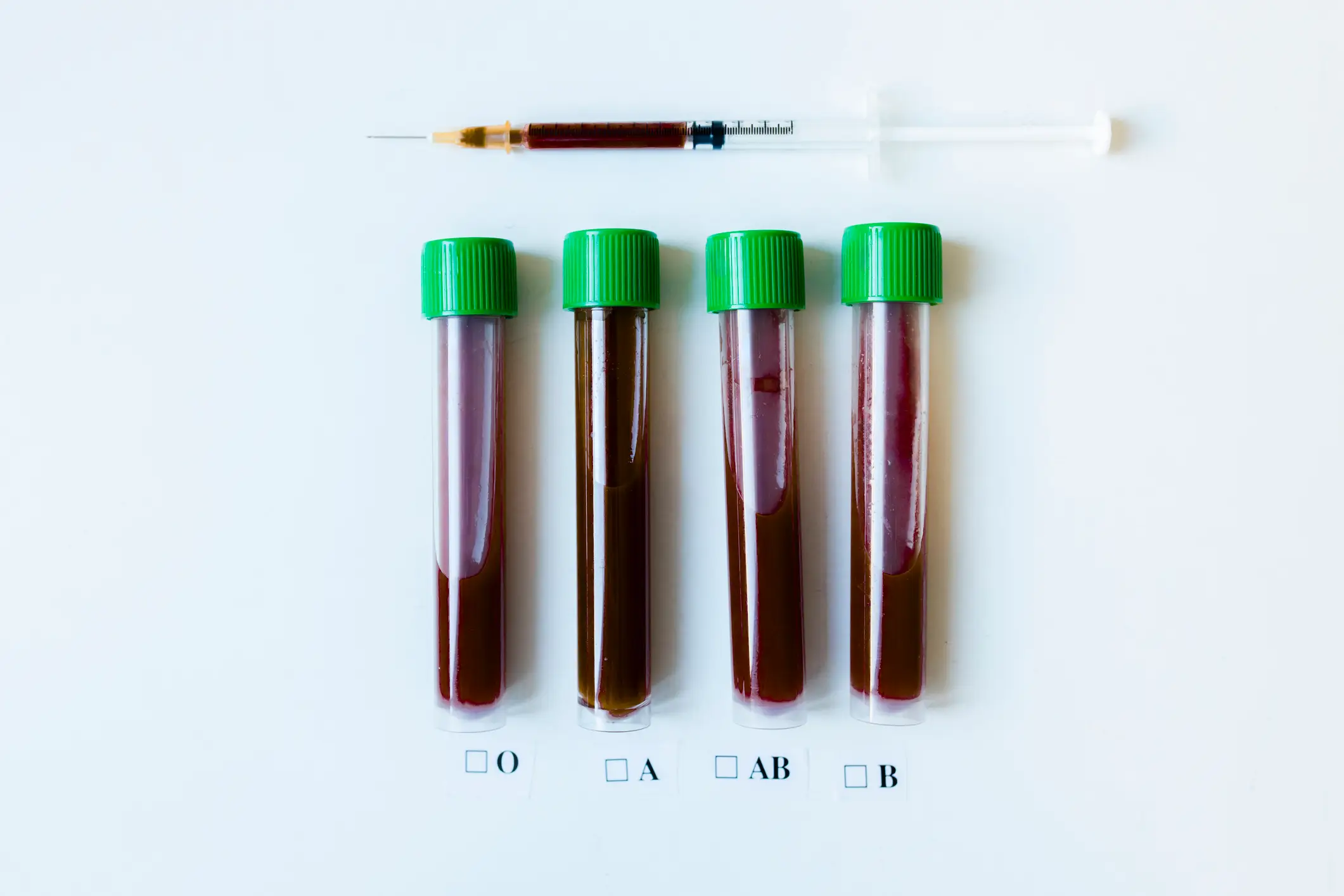 There are four main blood types - A, B, AB, and O (	Westend61 / Getty Images)