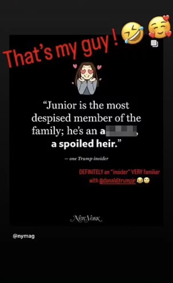 Bettina Anderson took to Instagram to share her response to the New York Magazine feature on her boyfriend, Donald Trump Jr. (Instagram/@bettina_anderson)