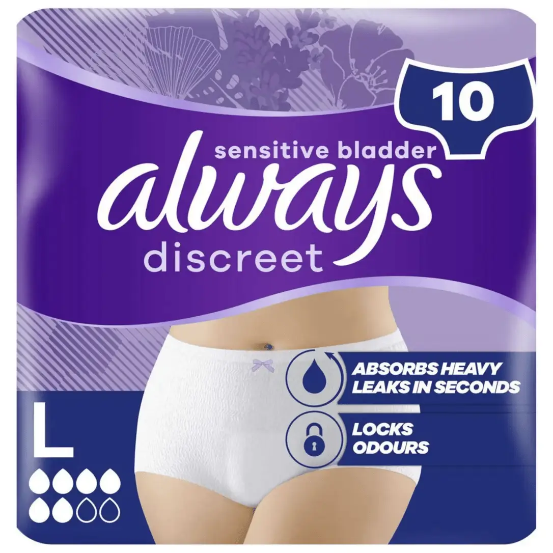 Always Discreet Underwear Incontinence Pants Women Normal L X10