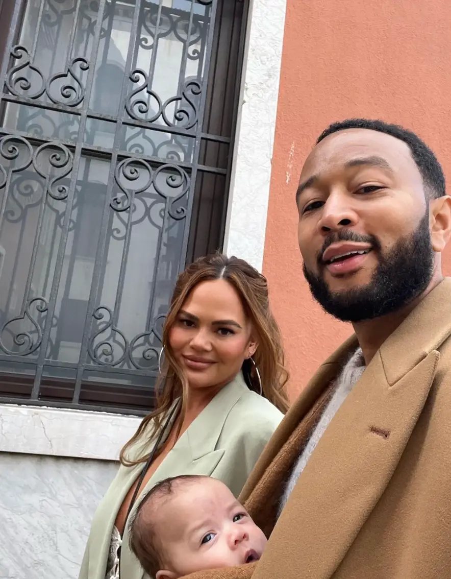 Legend faced some criticism over how he was holding baby Esti.