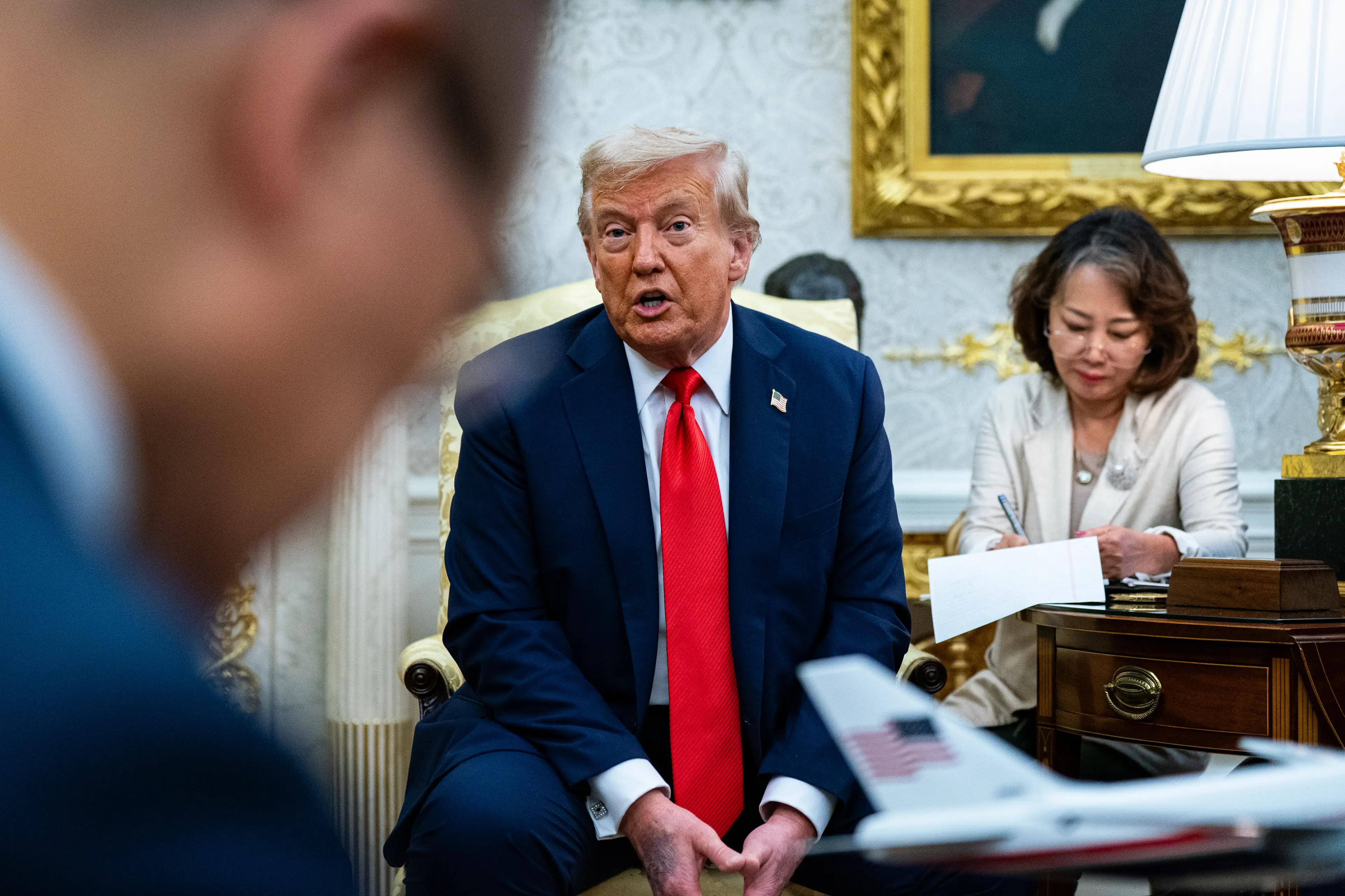 Some social media users claim the gold may not be made of the precious metal after all (Al Drago/Bloomberg via Getty Images)