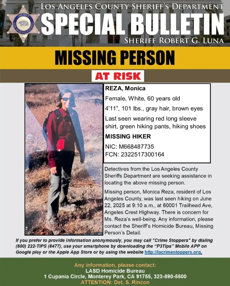 Reza disappeared last summer (Los Angeles County Sheriff's Department)