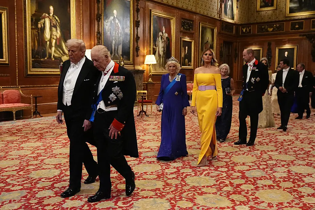 The procession was, of course, led by King Charles and Donald Trump, followed by Queen Camilla and Melania (WPA Pool/Getty Images)