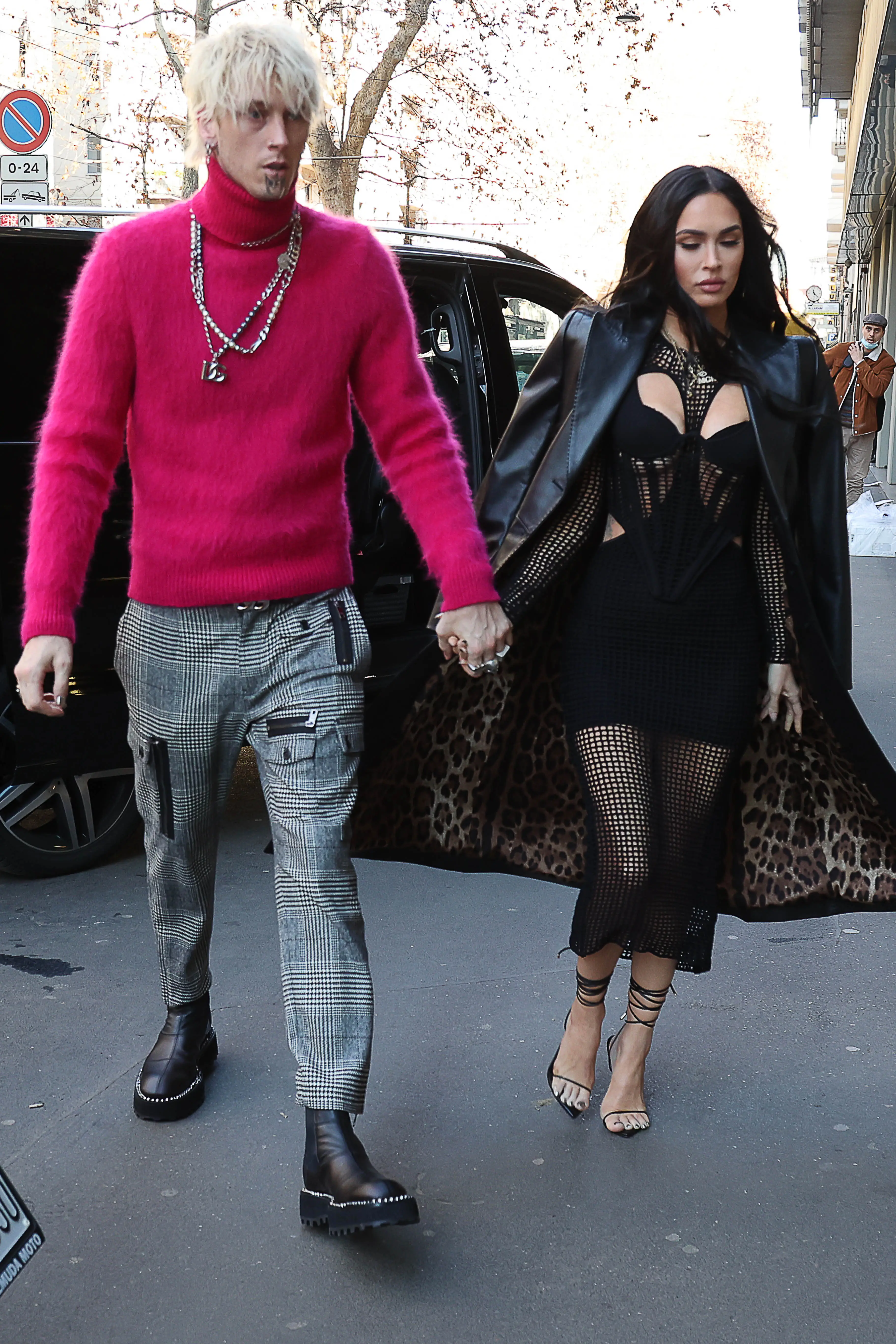 The couple announced their engagement in January (