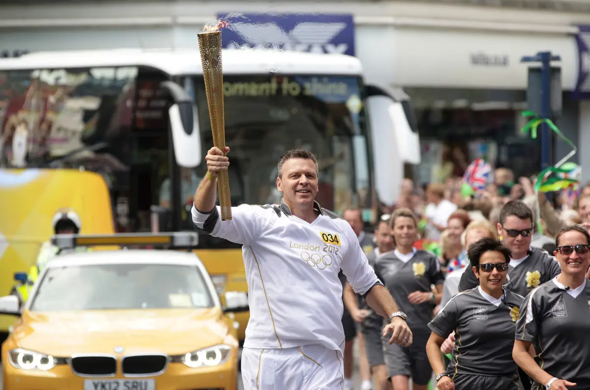 Steve Backley was corrected by his co-commentator, Jazmin Sawyers. (LOCOG via Getty Images)