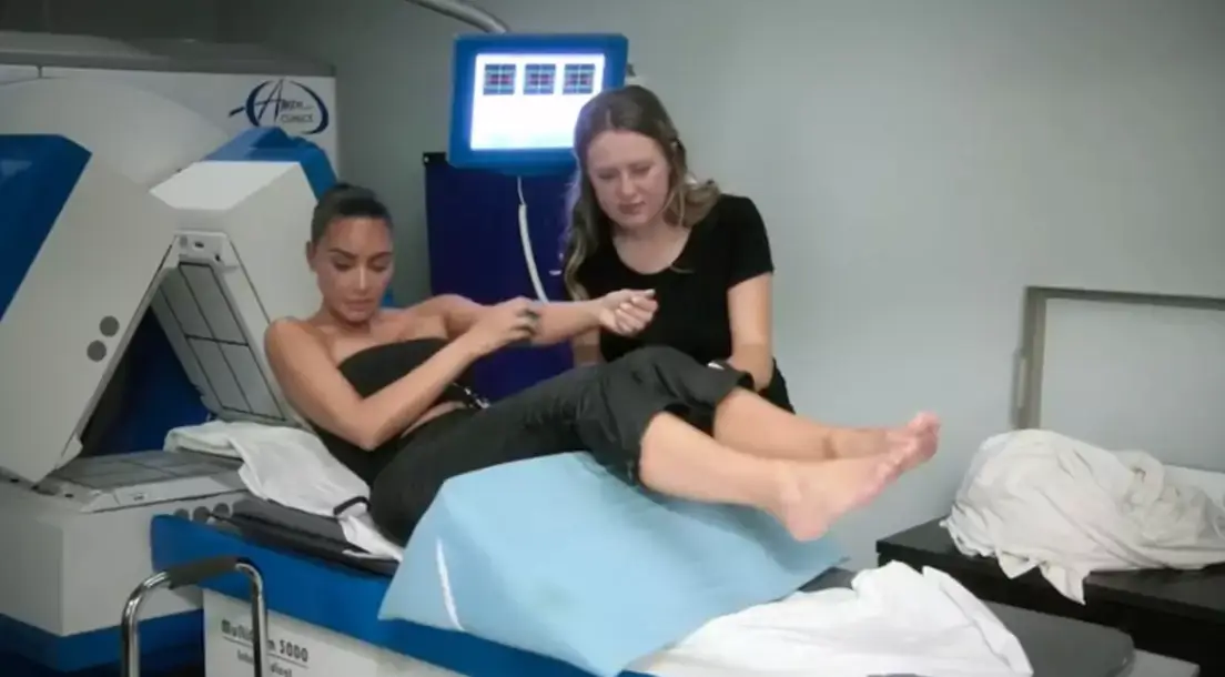 Kim was previously seen climbing into an MRI machine (Disney+)