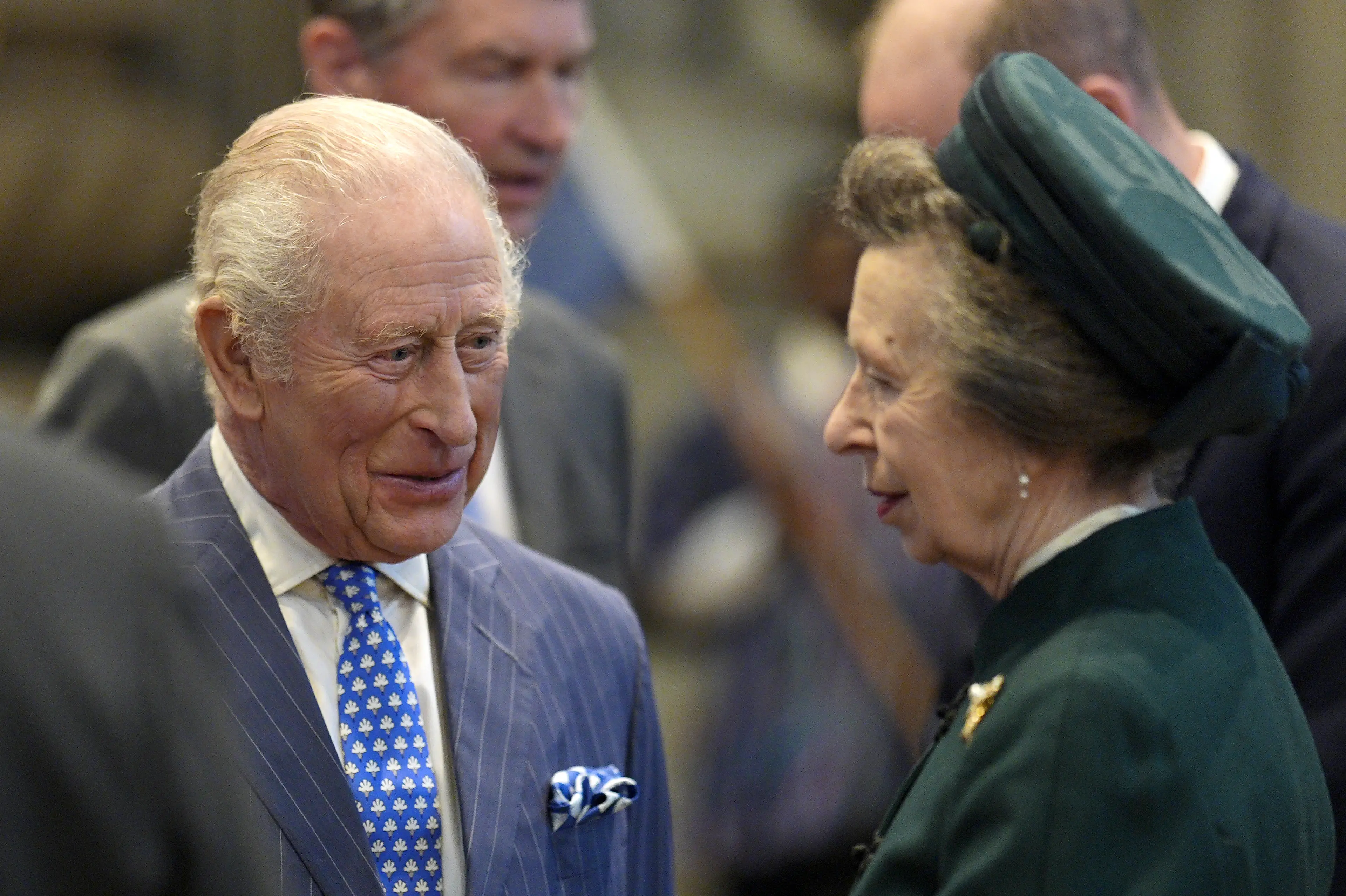 Anne curtseyed to her brother first (Aaron Chown / POOL / AFP via Getty Images)