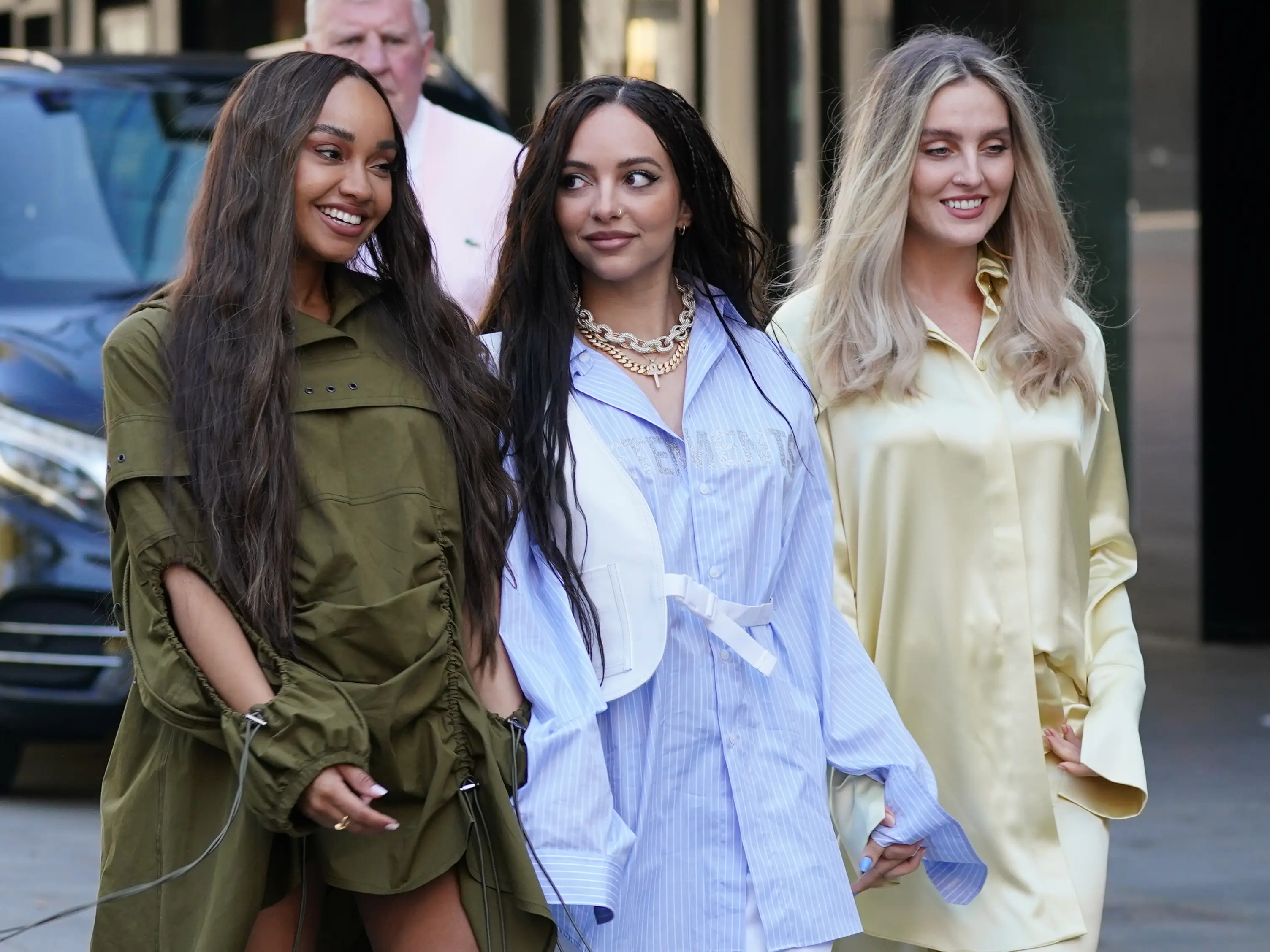 Leigh-Anne Pinnock, Jade Thirlwall and Perrie Edwards in 2021 (PA)
