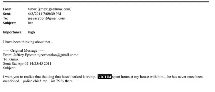 Correspondence between Jeffery Epstein and Ghislaine Maxwell in April 2011 (US House Oversight Committee)