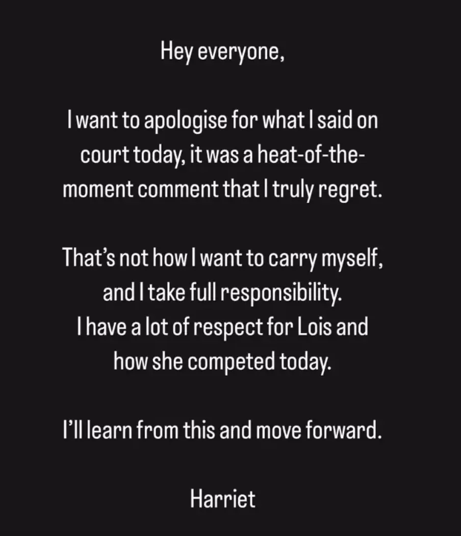 Harriet has since apologised (Instagram/@harriet_dart)