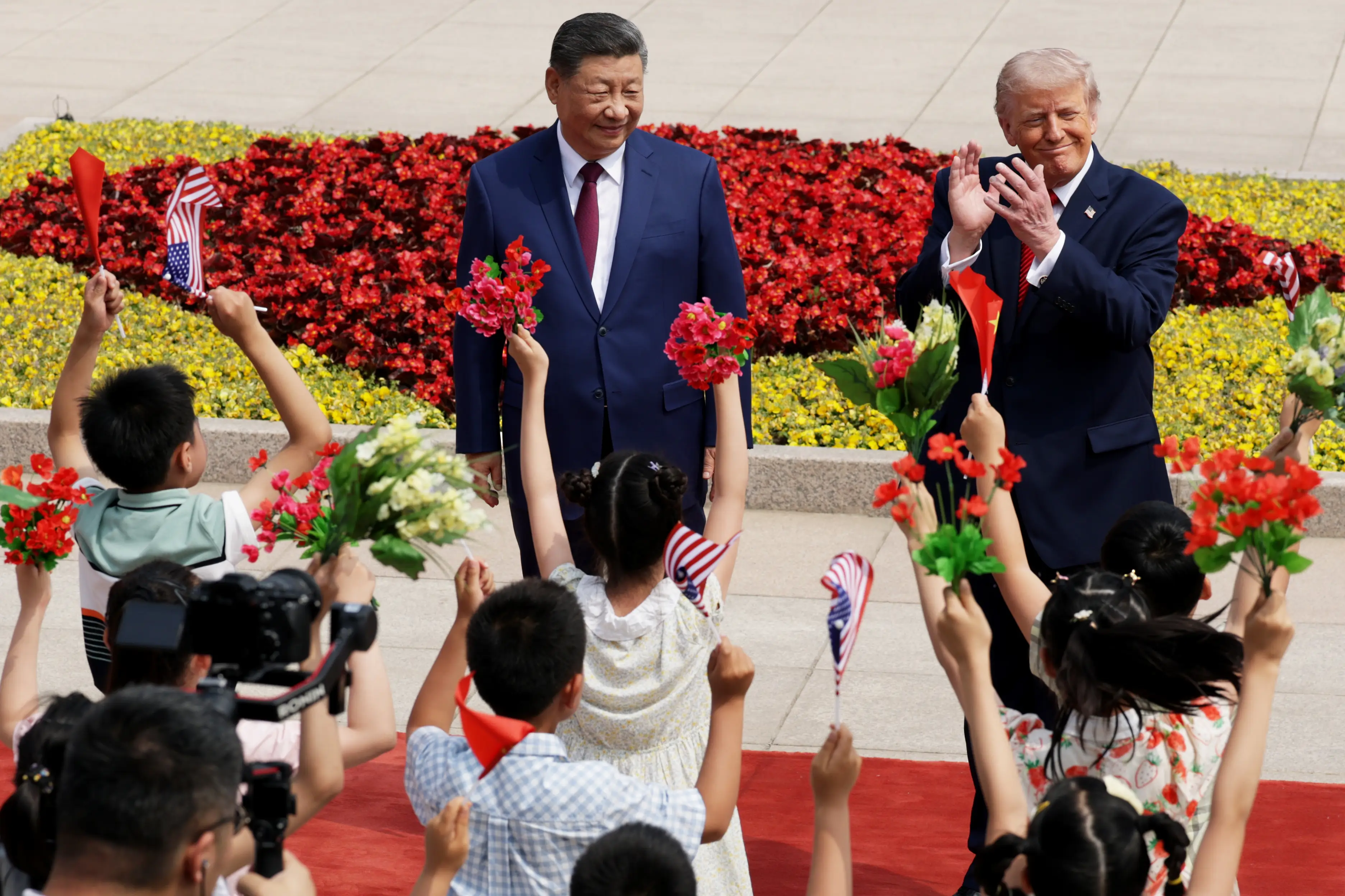 The two leaders appeared to send conflicting messages (Alex Wong/Getty Images)