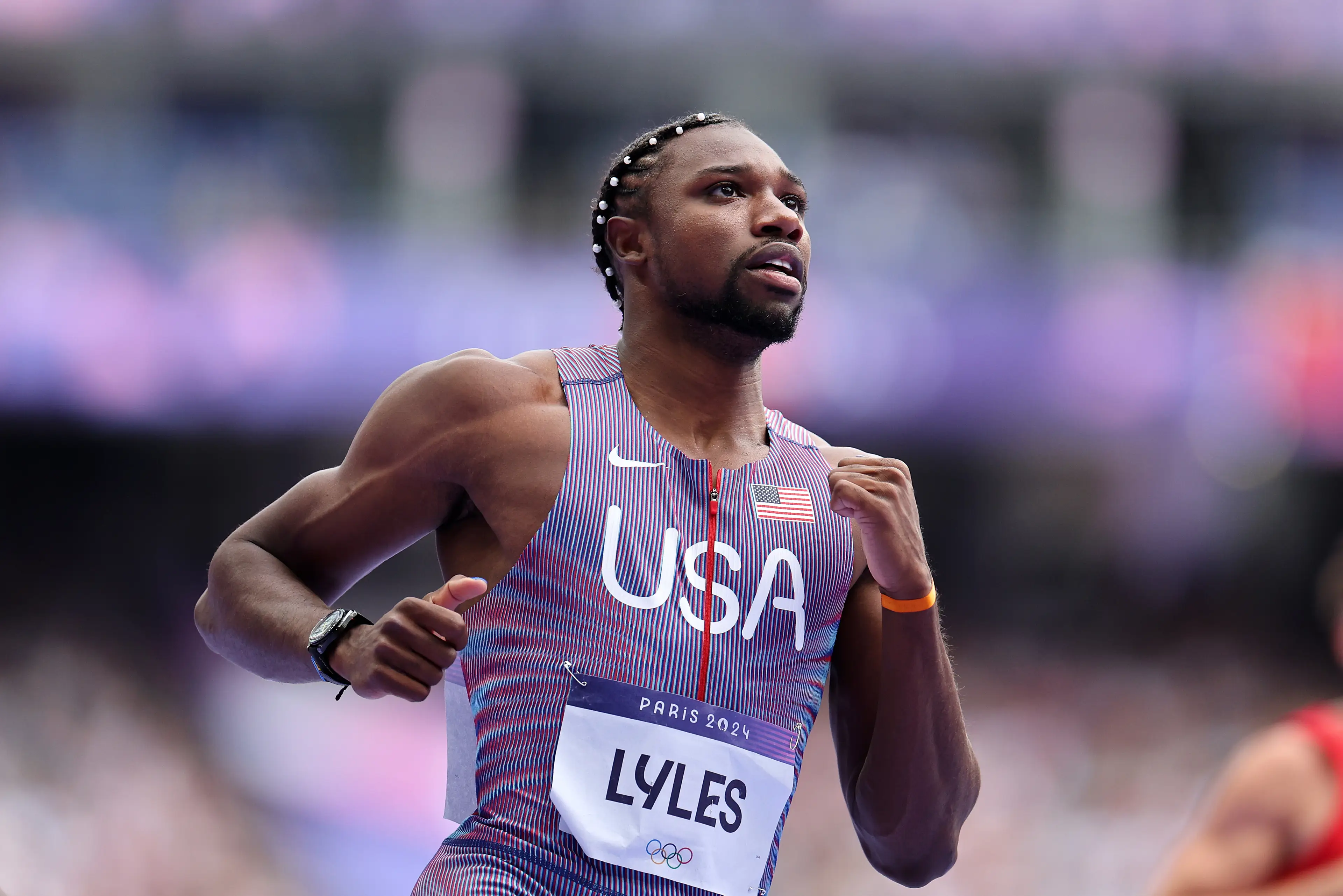 Noah Lyles won gold in the Men's 100m sprint. (Hannah Peters/Getty Images)