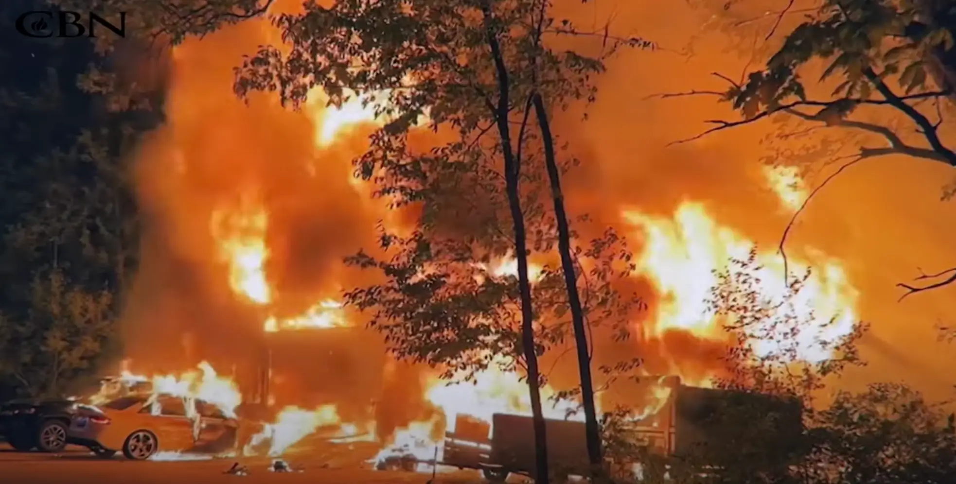 Rachel and Travis' home went up in flames. (CBN)