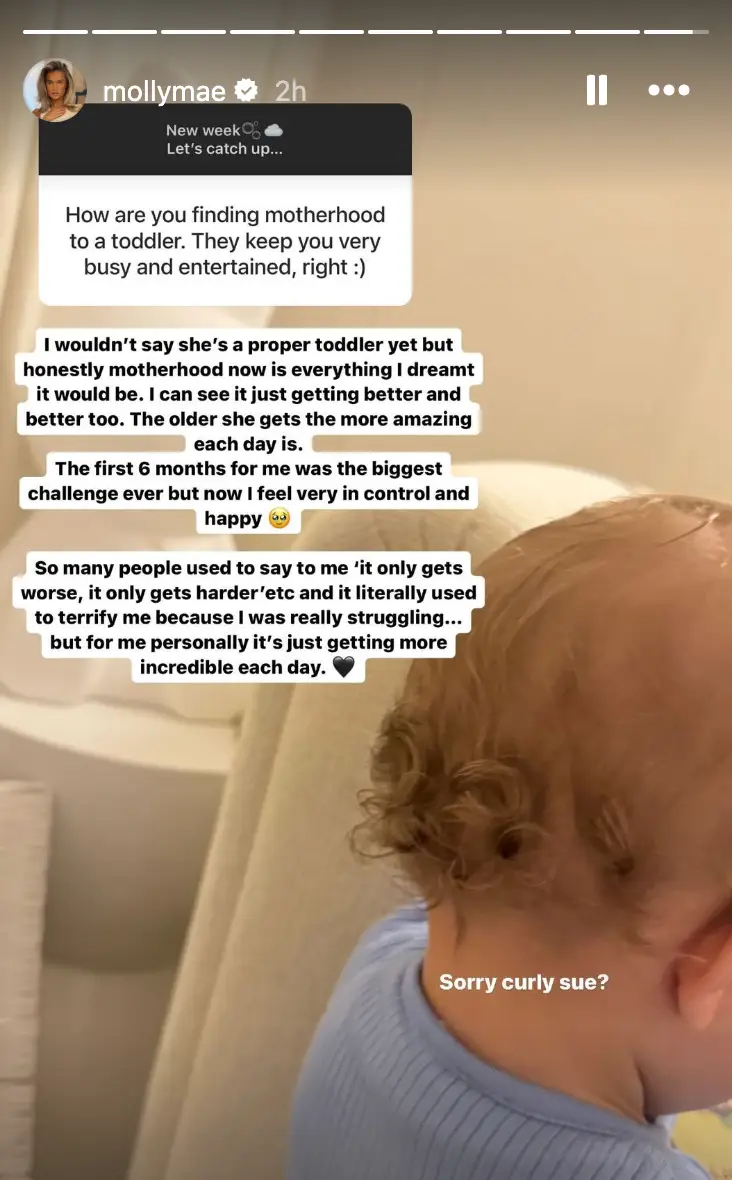 The Love Island star opened up about her experiences with motherhood.