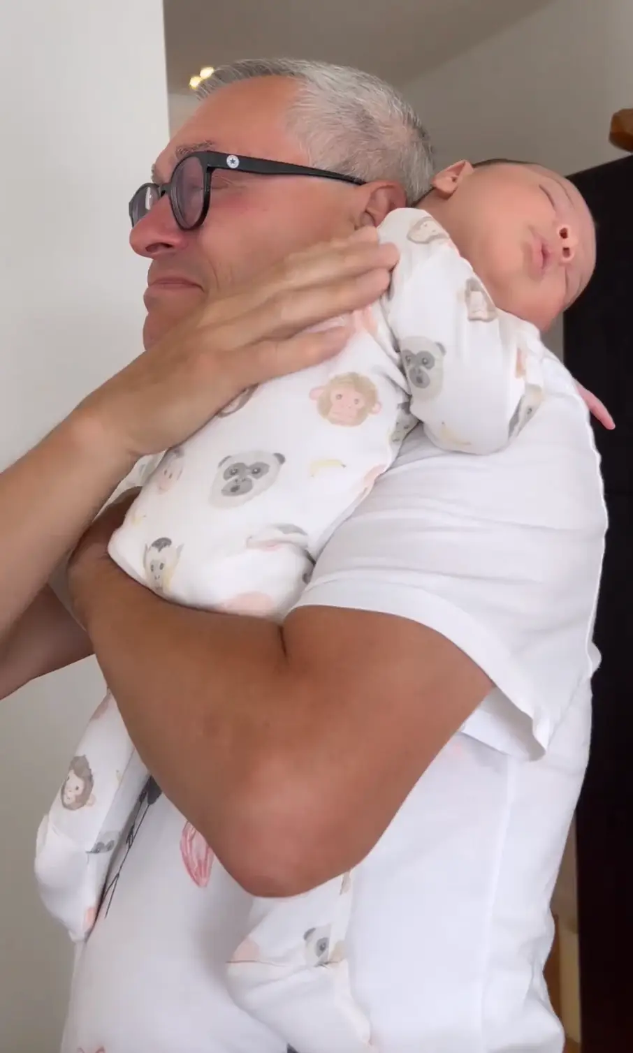 Granddad Stephen Cornish had a little cuddle with his new grandson Sky.