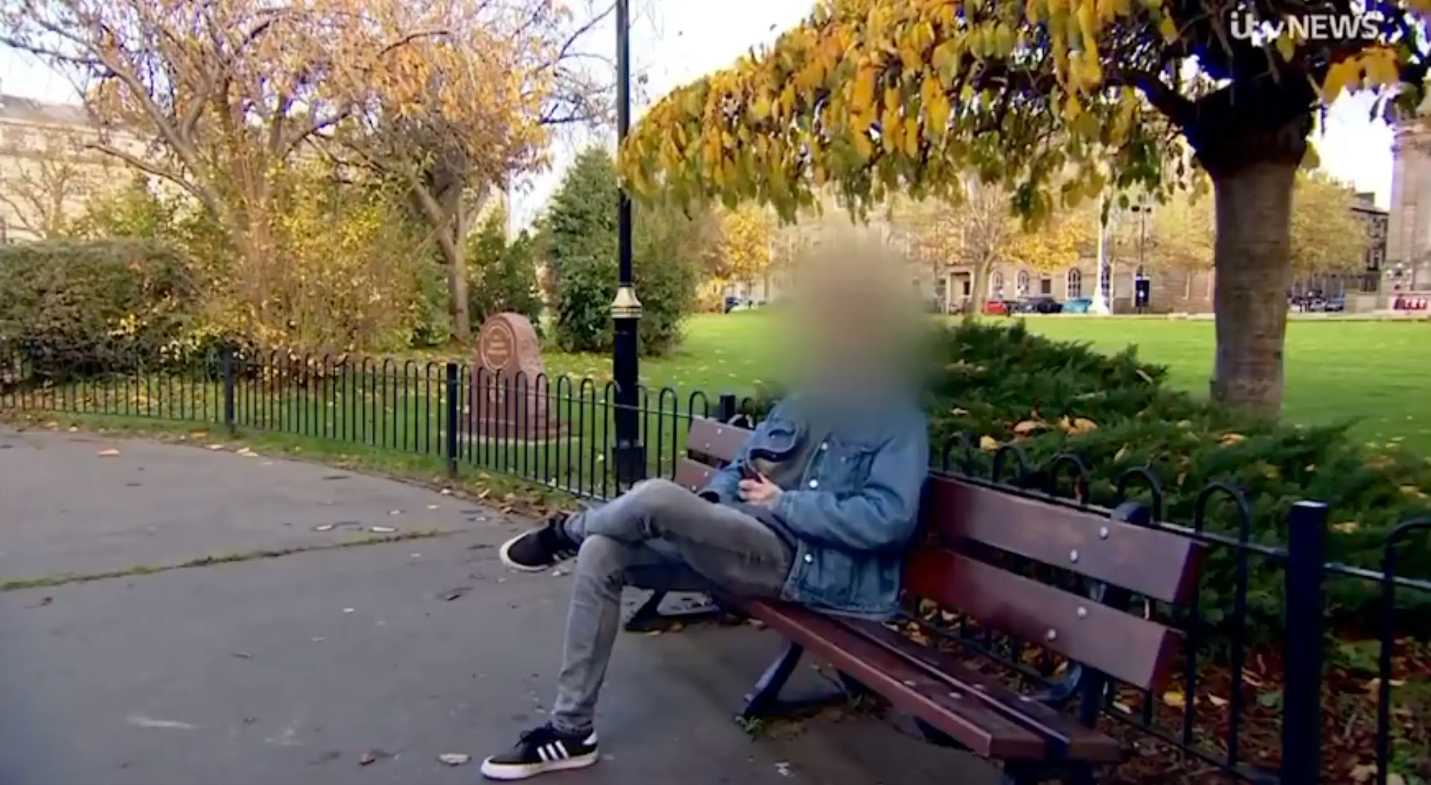 The man refused to leave, despite being asked politely by the ITV News crew (ITV)