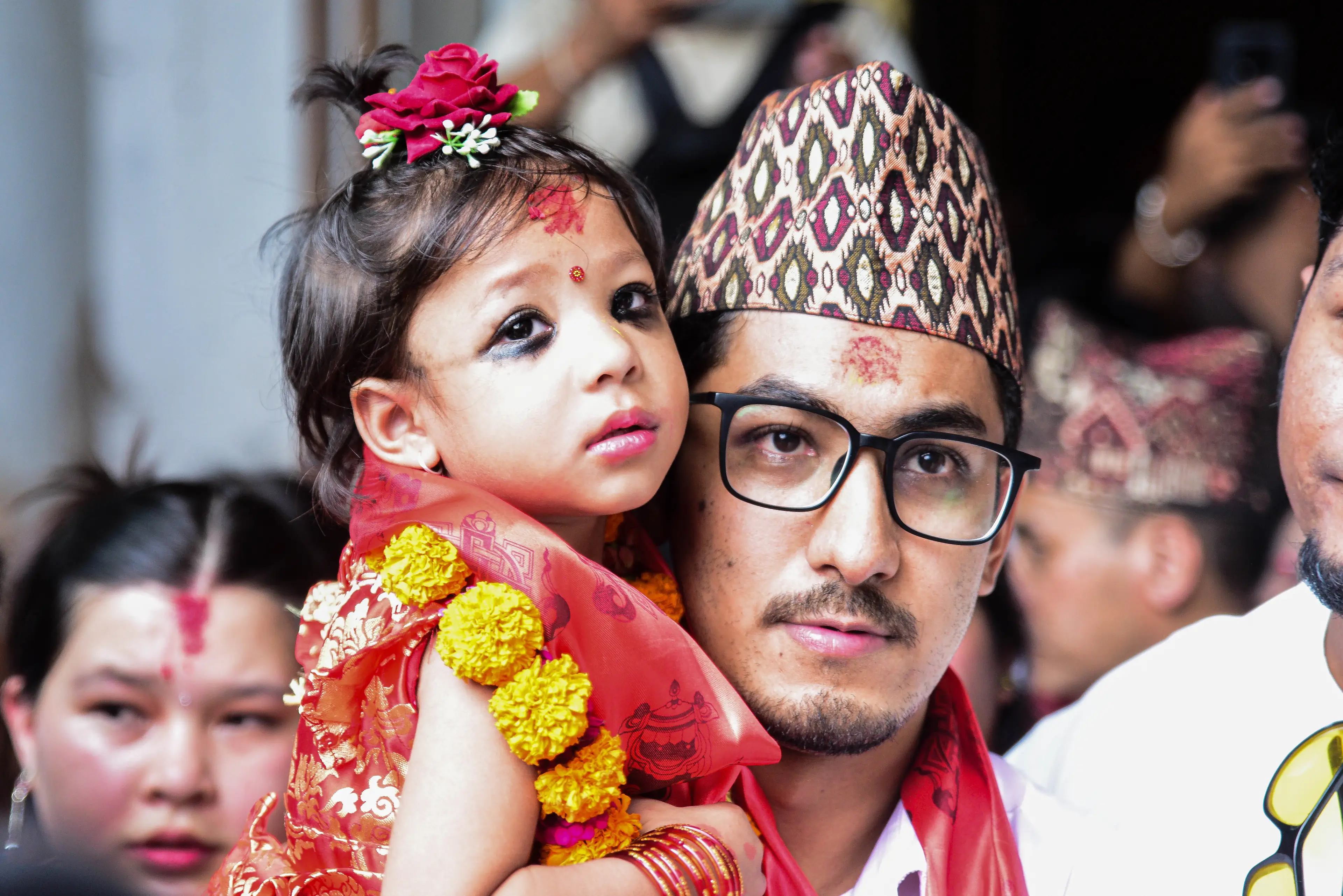 Aryatara Shakya was chosen to be a living goddess (Safal Prakash Shrestha/NurPhoto via Getty Images)