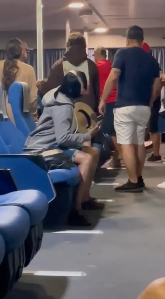 A ferry full of people jumped to a mum’s defence after someone allegedly told her crying baby to ‘shut up’.