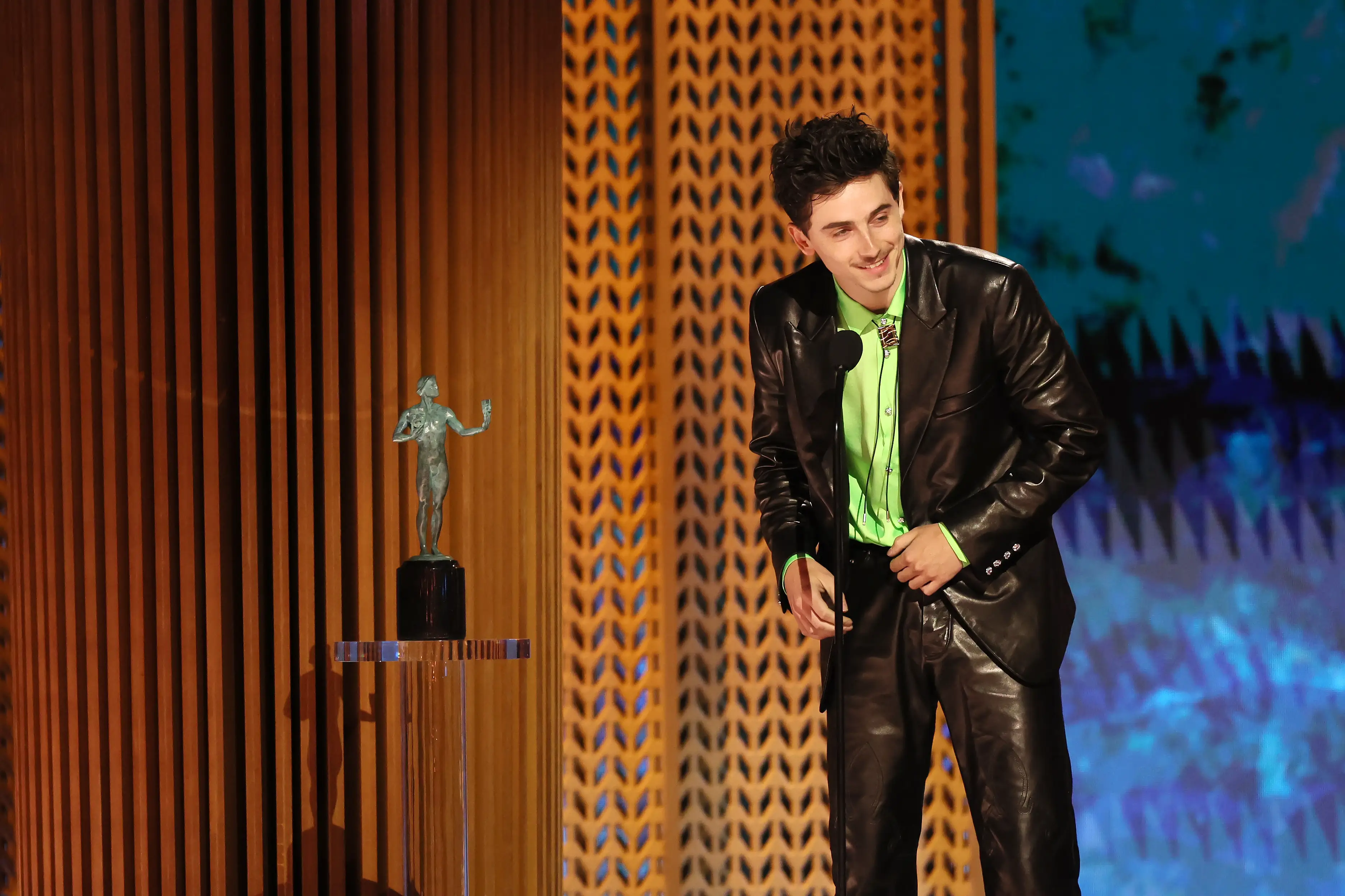 Timothée Chalamet's speech was rather unconventional (Robert Gauthier / Los Angeles Times via Getty Images)