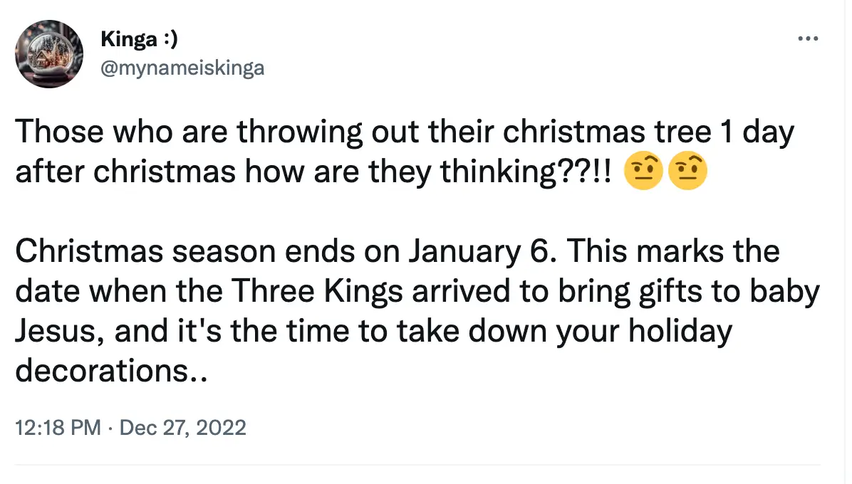 Internet users have been debating over the right time to take down decorations.