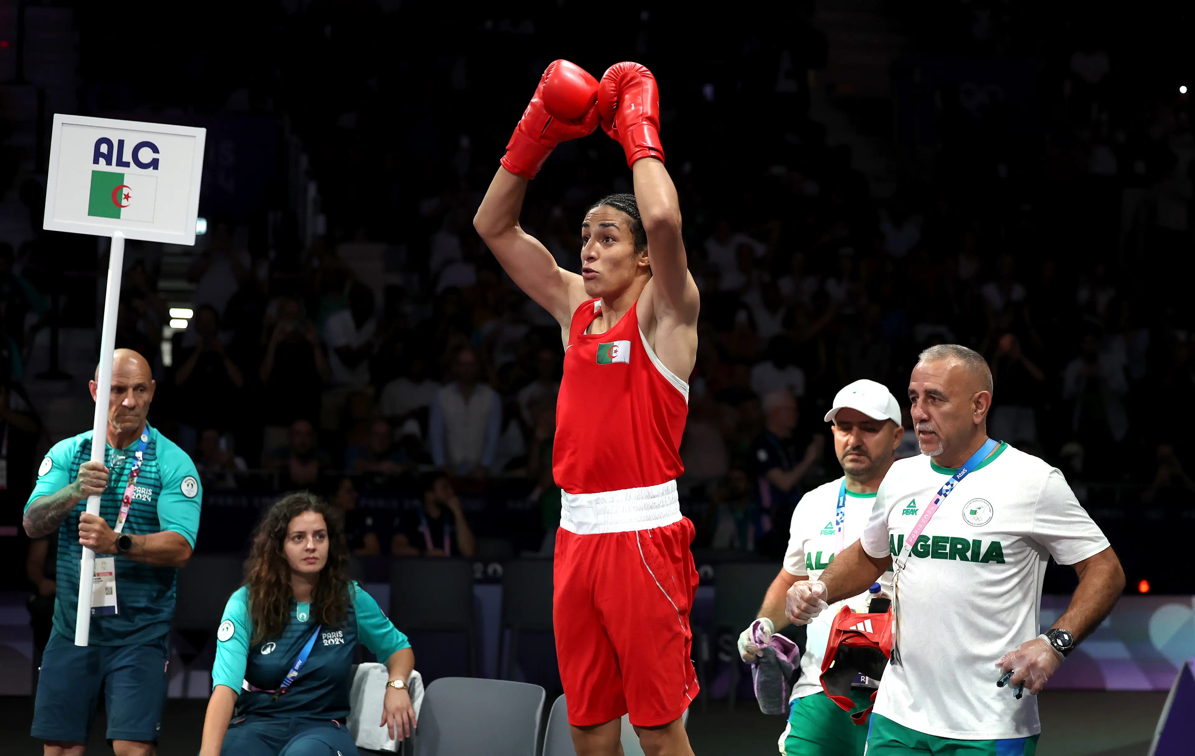 Khelif is through to the semi-finals. (Richard Pelham/Getty Images)