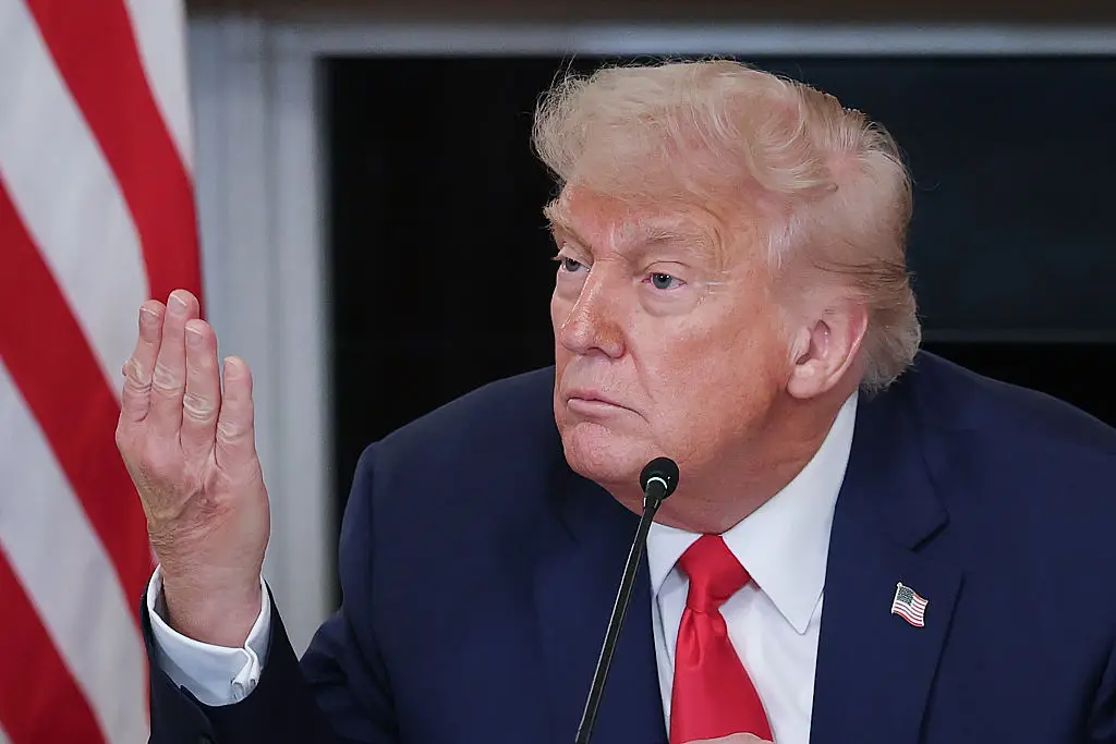 A security specialist has shut down the theories regarding Trump's 'leg bulge' (Win McNamee / Staff / Getty Images)