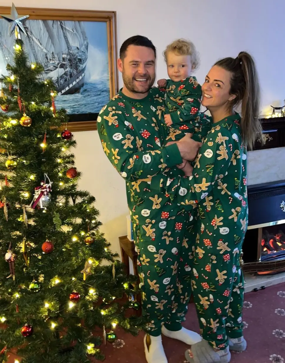 The couple with their son Albert.