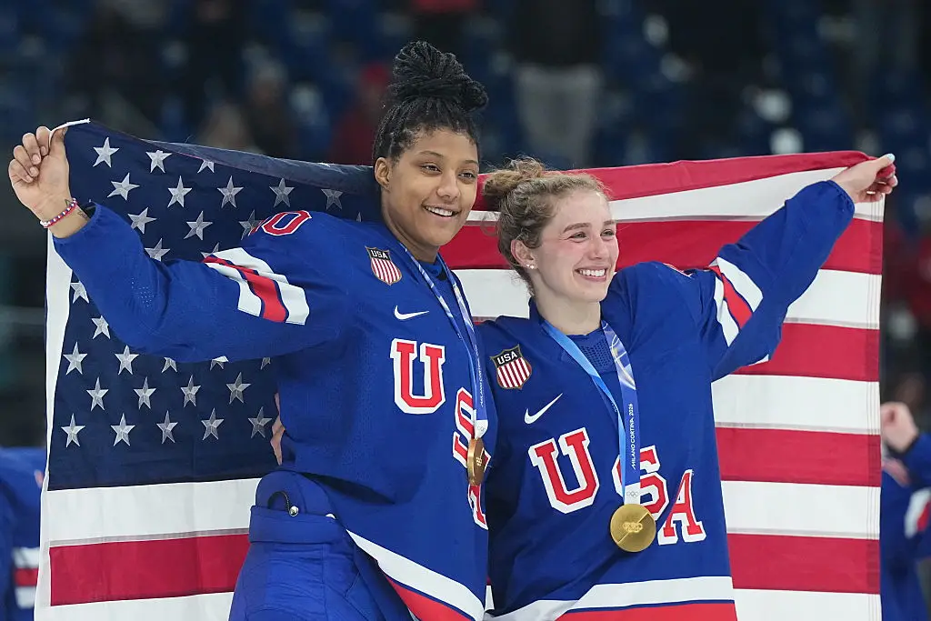 Olympian Caroline Harvey has spoken out about Trump's claim that the team will be visiting the White House (Erick W. Rasco/Getty Images)
