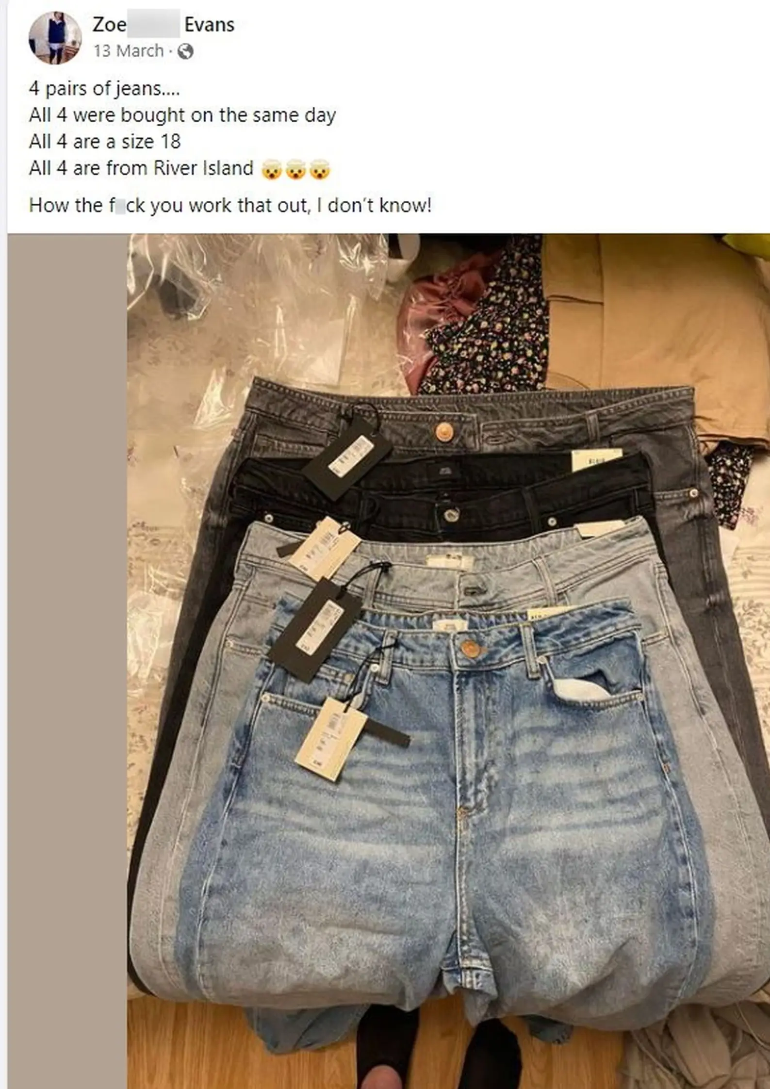 Zoe's post amassed over 210 likes, comments, and shares on Facebook.