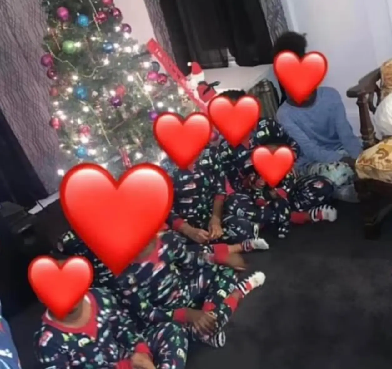 The grandkids all had the same pyjamas except one.