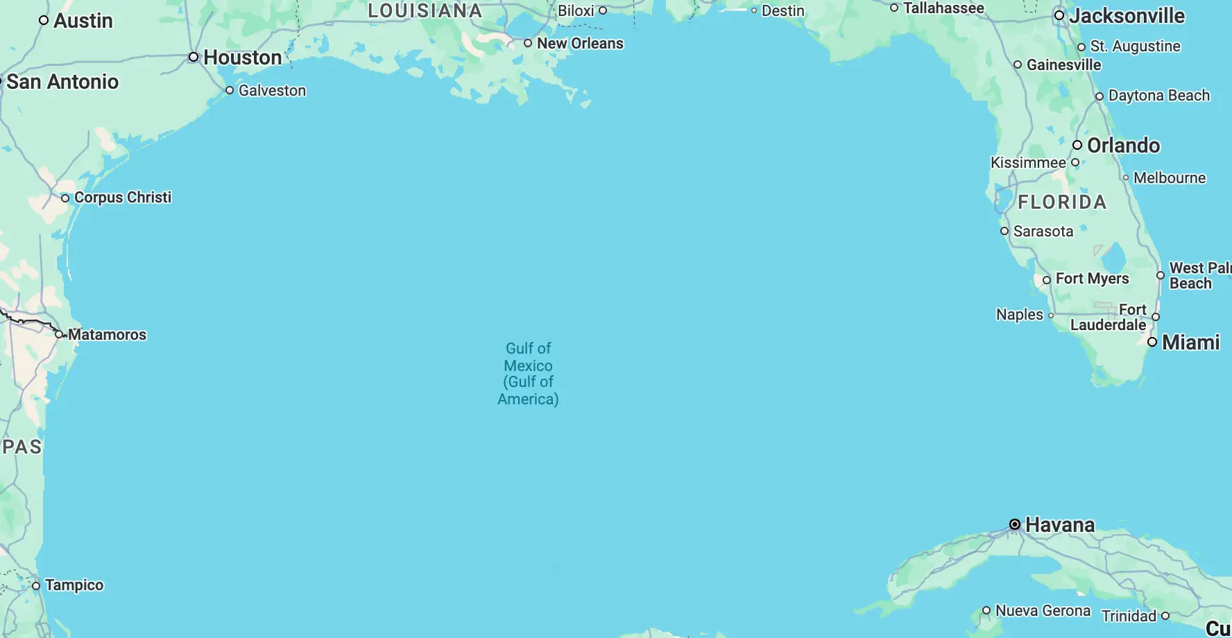 Google Maps has added 'Gulf of America' to the Gulf of Mexico (Google Maps)