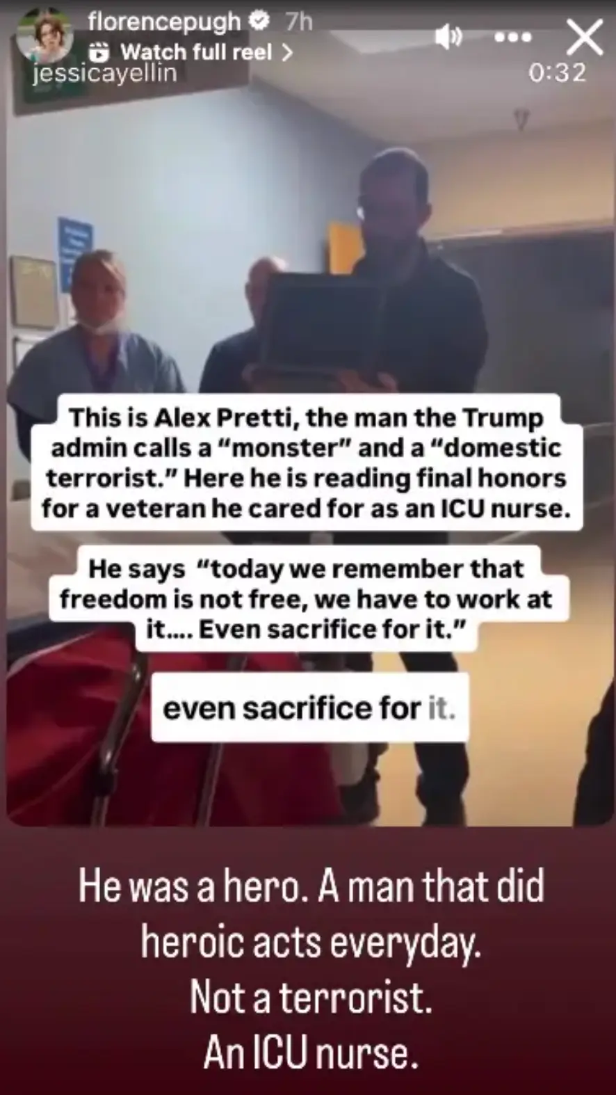 Pugh also shared a statement online (Instagram/@florencepugh)