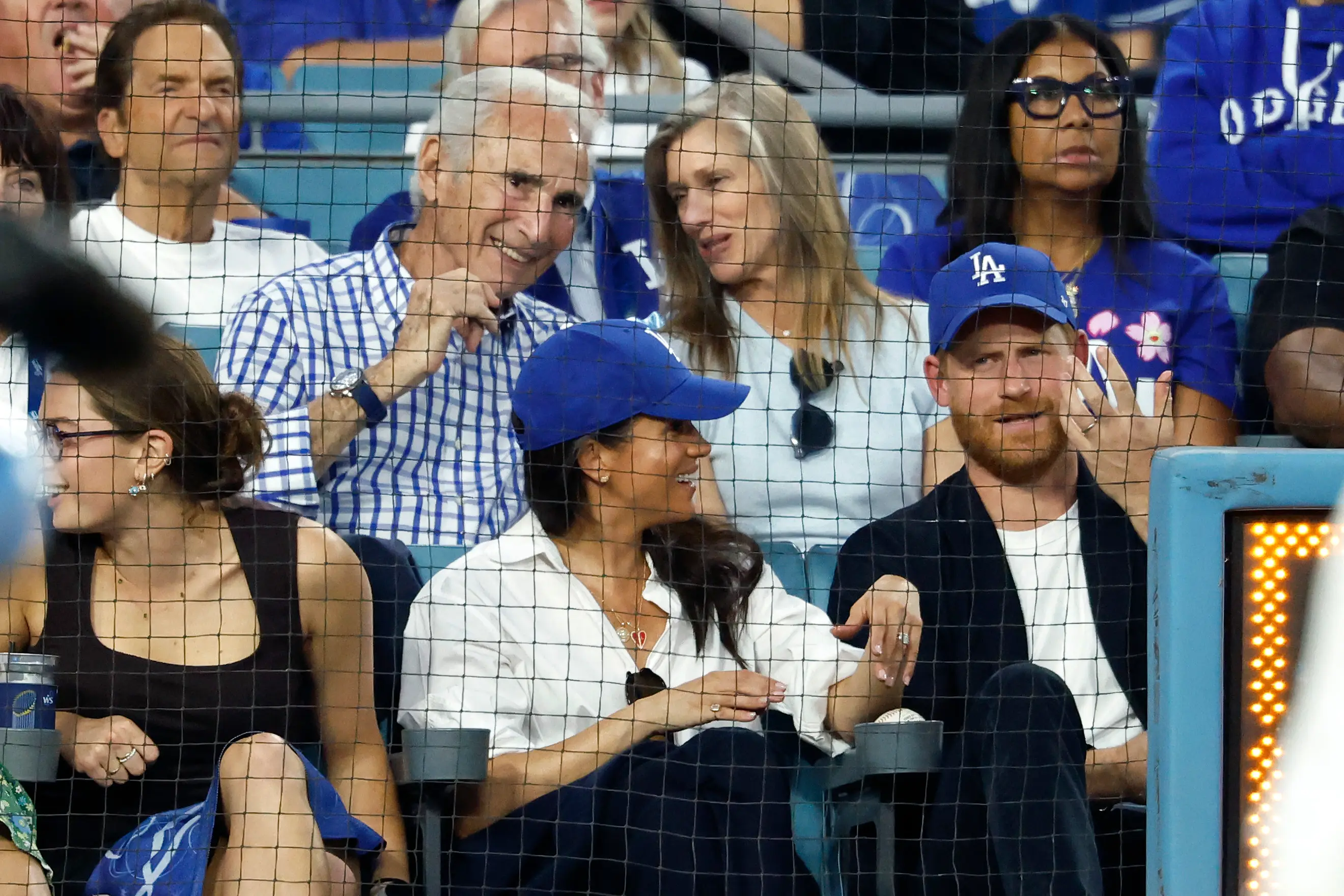 Meghan and Harry had front row seats to the World Series game yesterday (Keith Birmingham/MediaNews Group/Pasadena Star-News via Getty Images)