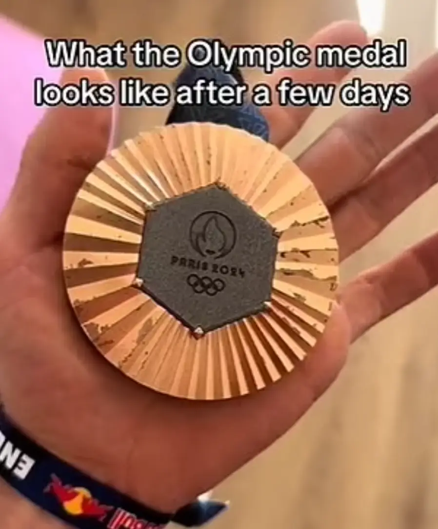 USA athlete Nick Itkin was one of the first to reveal how damaged his medal had become. (TikTok/@nickitkin)