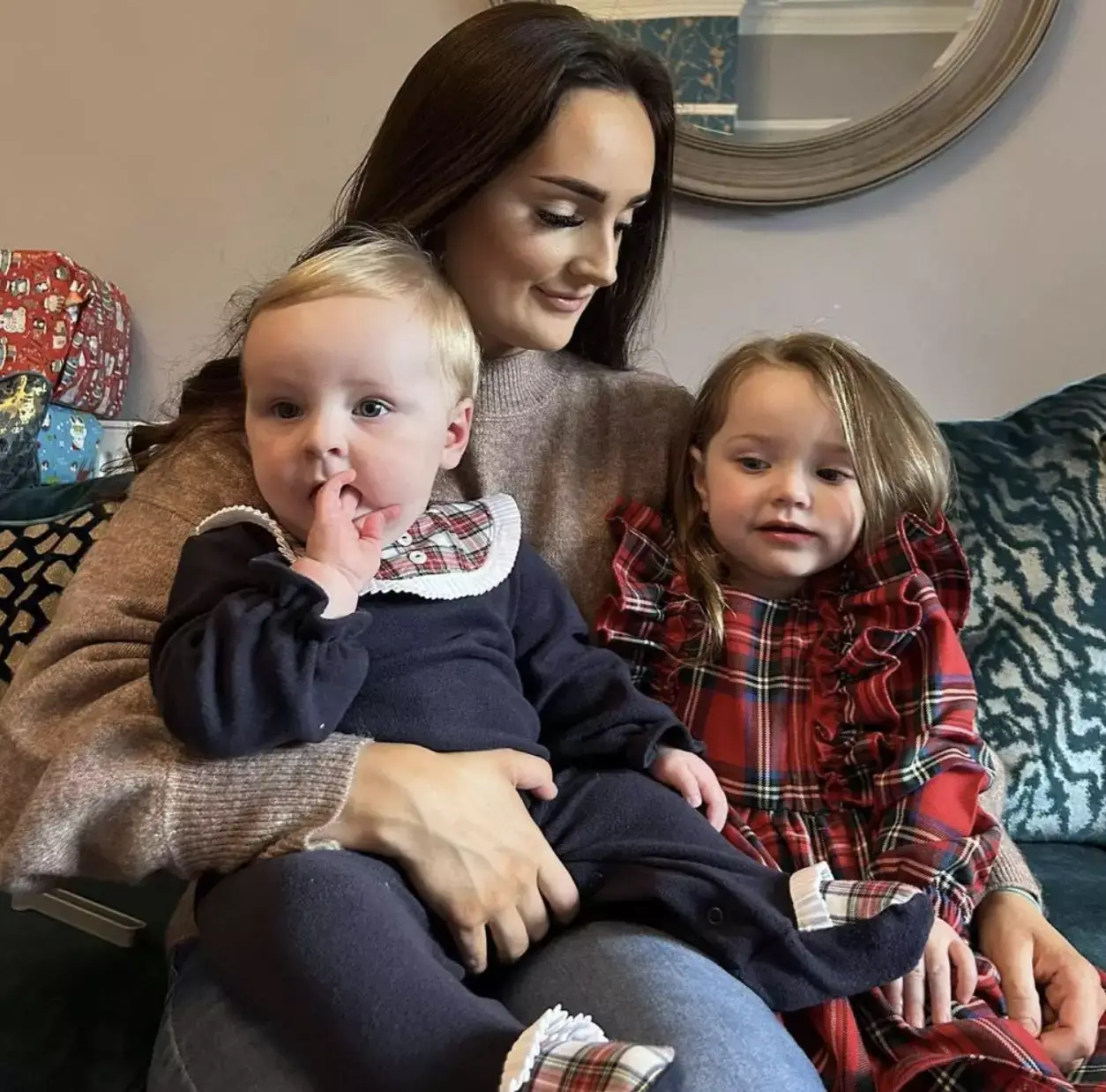 Millie and her two children, Ophelia and Chester.