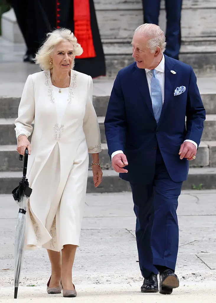 Royal fans have questions about Queen Camilla's latest outfit (Chris Jackson/Getty Images)