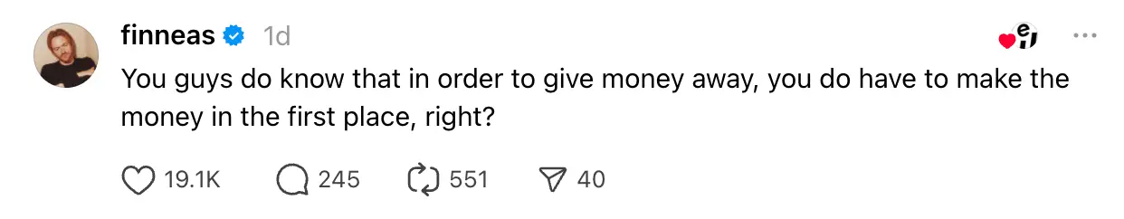 He swiftly called out the hate (Threads/finneas)