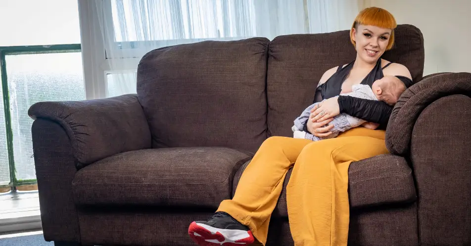 The single mum welcomed baby Lorenzo in July.