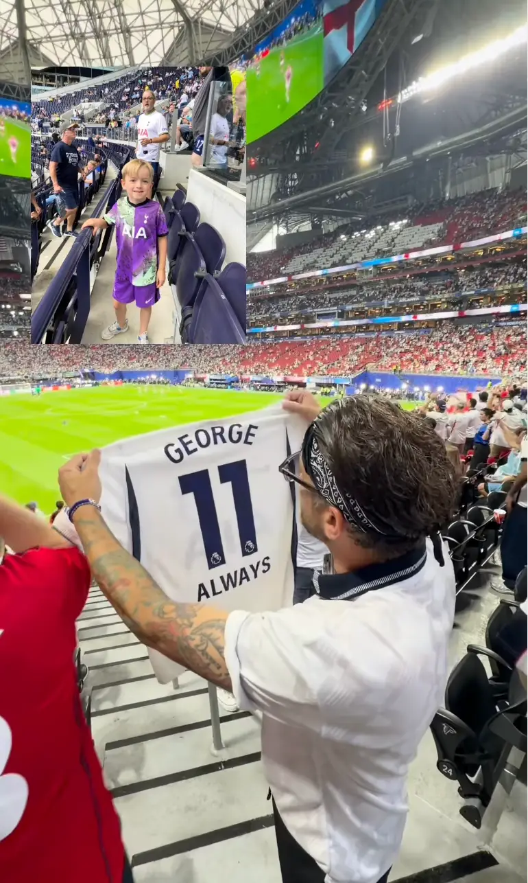 Bentley held up George's shirt (Instagram/@davidbentley007)