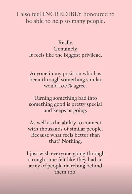 She thanked fans for the support following her announcement. (@louise.thompson/Instagram)