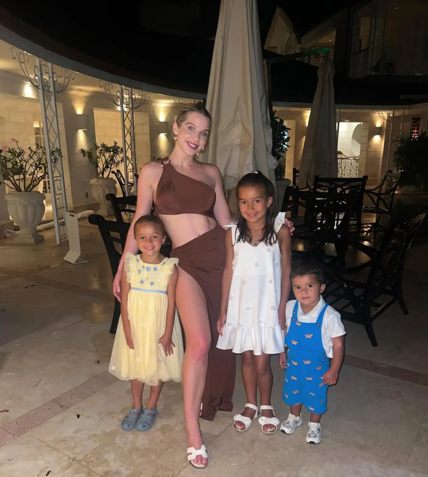 Helen Flanagan and her three children.