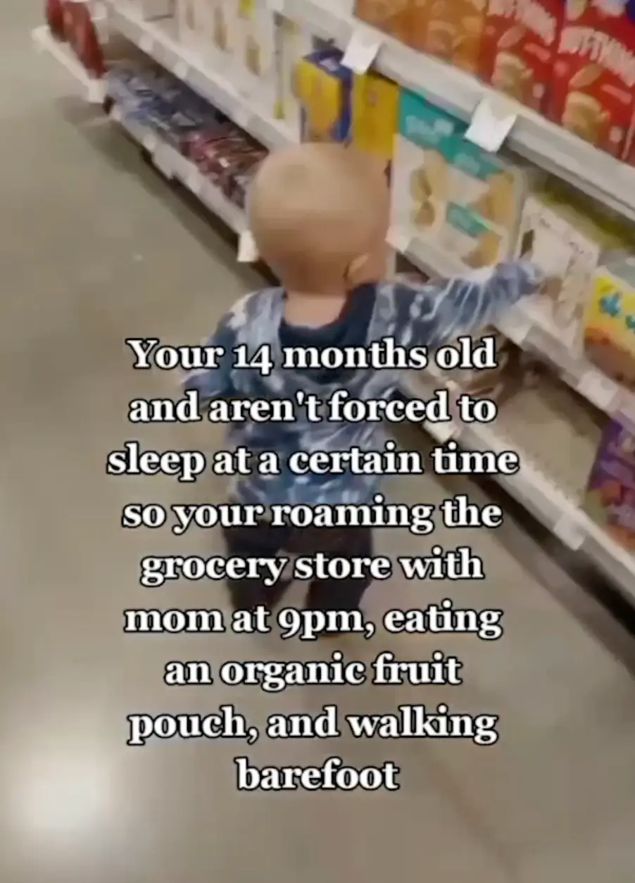 The mum lets her children walk around barefoot.