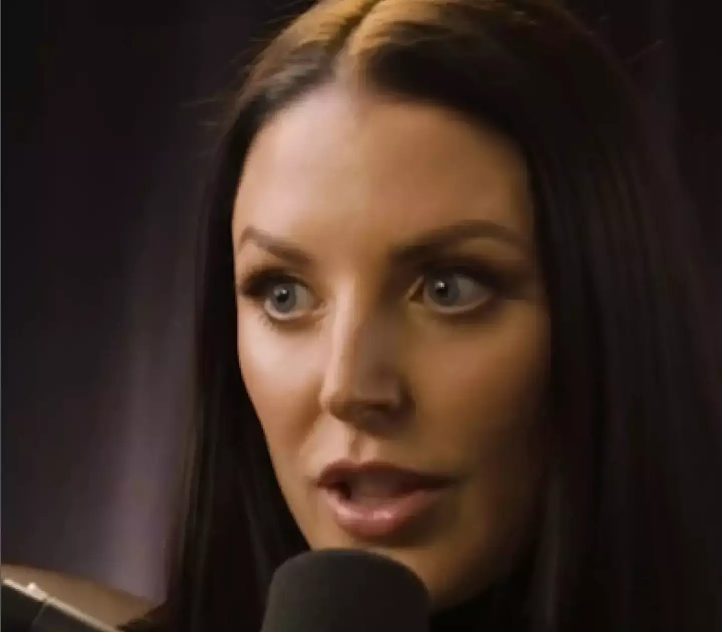 While filming with Keiran Lee something inside the 39-year-old burst. (Instagram/@theangelawhite)