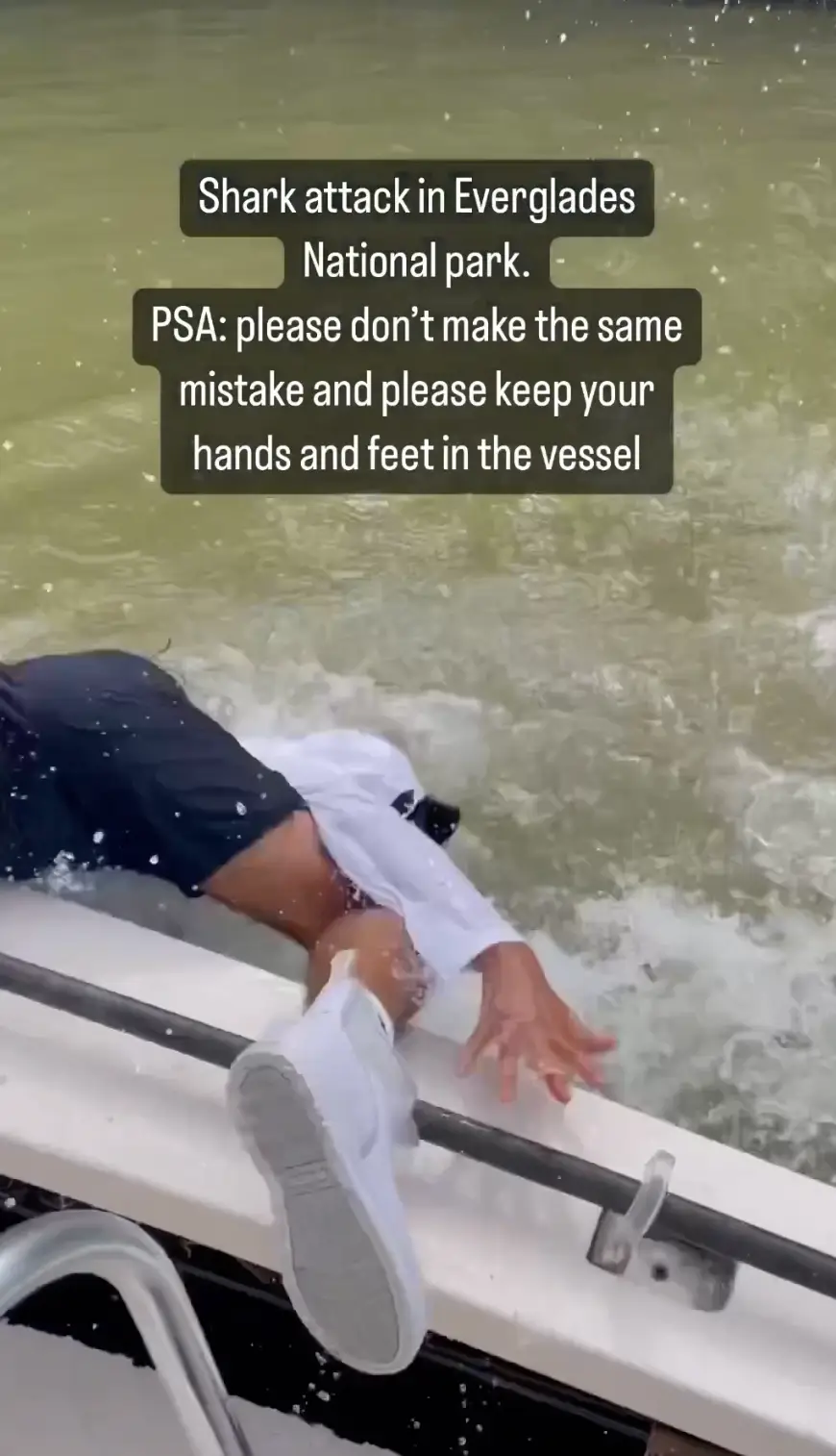 He was pulled into the water.