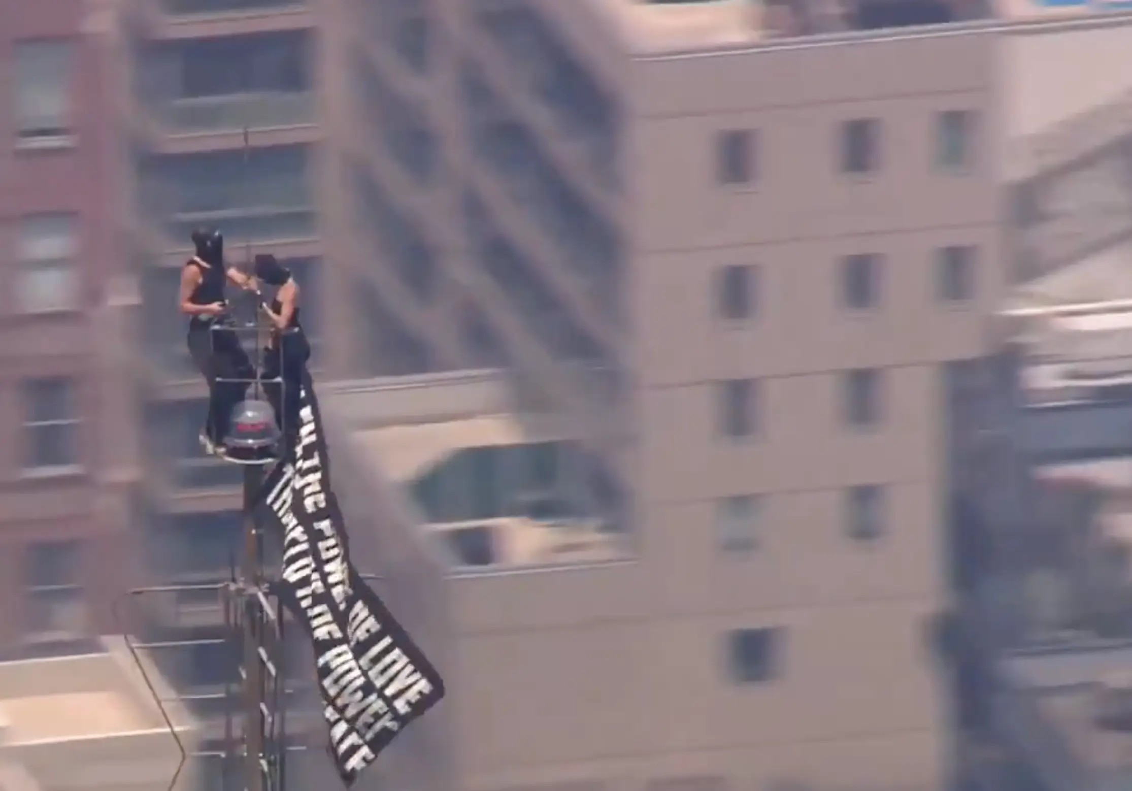 Thankfully, the couple were able to descend safely thanks to officers at the scene (FOX News)