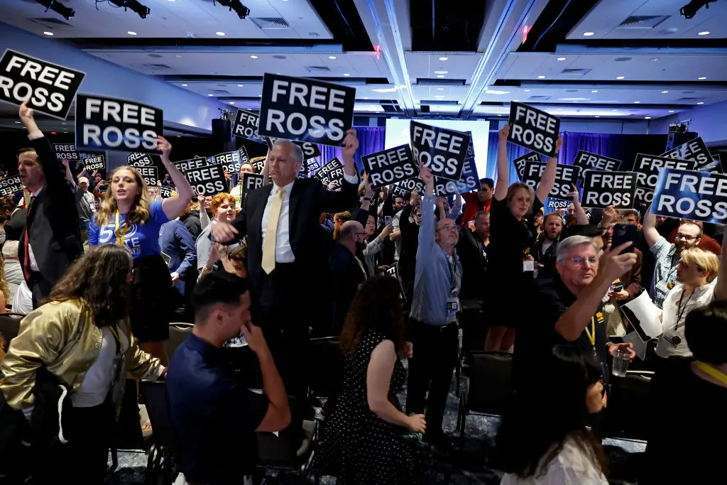 Members of the Libertarian Party campaigned for Ross Ulbricht's release (Chip Somodevilla/Getty Images)