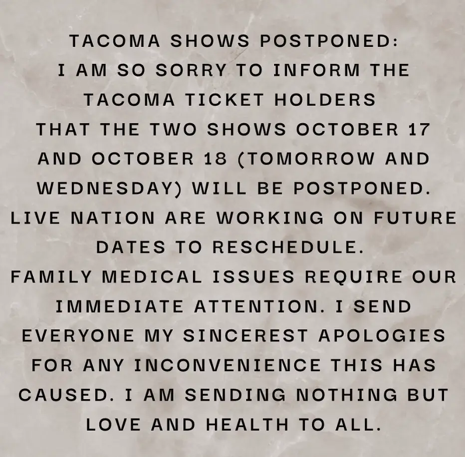 Pink made the announcement on social media.